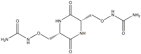 (3R,6R)-3,6-Bis[(aminooxy)methyl]-2,5-dioxopiperazine-1,4-dicarboxamide结构式