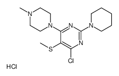 4-chloro-6-(4-methylpiperazin-1-yl)-5-methylsulfanyl-2-piperidin-1-ylpyrimidine,hydrochloride Structure