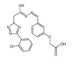 2-[3-[(E)-[[2-[5-(2-chlorophenyl)tetrazol-2-yl]acetyl]hydrazinylidene]methyl]phenoxy]acetic acid Structure