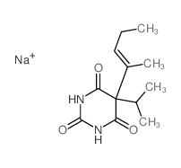 2,4,6(1H,3H,5H)-Pyrimidinetrione,5-(1-methyl-1-buten-1-yl)-5-(1-methylethyl)-, sodium salt (1:1)结构式