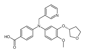 N-(4-methoxy-3-(3R)-tetrahydrofuranyloxyphenyl)-N-(3-pyridylmethyl)-4-aminobenzoic acid Structure