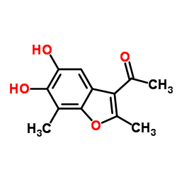 Ethanone, 1-(5,6-dihydroxy-2,7-dimethyl-3-benzofuranyl)- (9CI)结构式