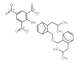 1-[6-[[5-(dimethylaminomethyl)-6-bicyclo[2.2.1]hept-2-enyl]methoxymethyl]-5-bicyclo[2.2.1]hept-2-enyl]-N,N-dimethyl-methanamine; 2,4,6-trinitrophenol picture