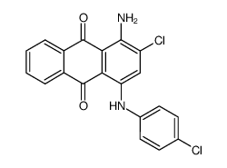 1-amino-2-chloro-4-((4-chlorophenyl)amino)anthracene-9,10-dione结构式