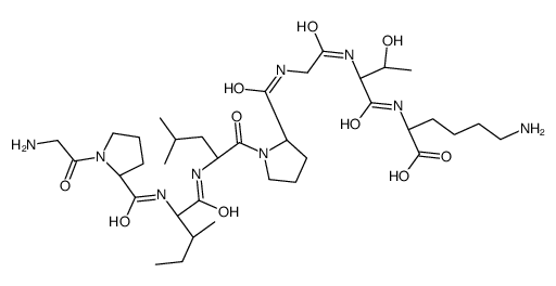 (2S)-6-amino-2-[[(2S,3R)-2-[[2-[[(2S)-1-[(2S)-2-[[(2S,3S)-2-[[(2S)-1-(2-aminoacetyl)pyrrolidine-2-carbonyl]amino]-3-methylpentanoyl]amino]-4-methylpentanoyl]pyrrolidine-2-carbonyl]amino]acetyl]amino]-3-hydroxybutanoyl]amino]hexanoic acid结构式