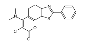 7-chloro-6-(dimethylamino)-2-phenyl-4,5-dihydro-8H-chromeno[7,8-d]thiazol-8-one Structure