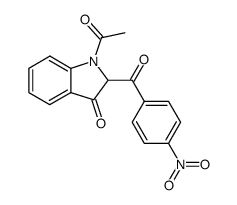 1-acetil-2-(4-nitrobenzoil)indolin-3-one Structure