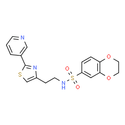 N-(2-(2-(pyridin-3-yl)thiazol-4-yl)ethyl)-2,3-dihydrobenzo[b][1,4]dioxine-6-sulfonamide Structure