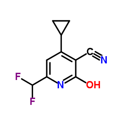 4-CYCLOPROPYL-6-DIFLUOROMETHYL-2-HYDROXY-NICOTINONITRILE structure