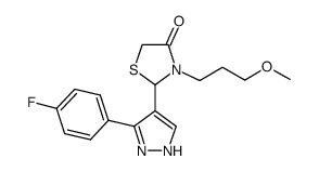 2-[3-(4-fluoro-phenyl)-1H-pyrazol-4-yl]-3-(3-methoxy-propyl)-thiazolidin-4-one Structure