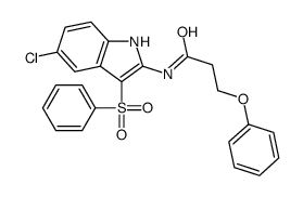 N-[3-(benzenesulfonyl)-5-chloro-1H-indol-2-yl]-3-phenoxypropanamide结构式