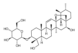 3β,16β,23-trihydroxy-13,28-epoxyurs-11-ene-3-O-β-D-glucopyranoside Structure