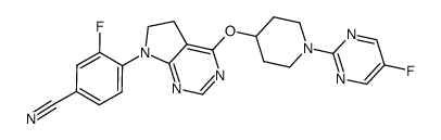3-fluoro-4-(4-{[1-(5-fluoro-2-pyrimidinyl)-4-piperidinyl]oxy}-5,6-dihydro-7H-pyrrolo[2,3-d]pyrimidin-7-yl)benzonitrile Structure