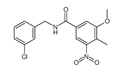 N-(3-Chlorobenzyl)-3-methoxy-4-methyl-5-nitrobenzamide结构式