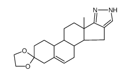 3,3-ethane-1,2-diyldioxy-1'(2')H-estr-5-eno[17,16-c]pyrazole结构式