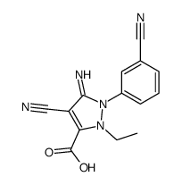 Ethyl5-amino-4-cyano-1-(3-cyanophenyl)pyrazole-3-carboxylate结构式