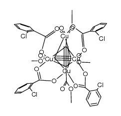 tetrakis(2-chlorobenzoato)bis(dimethyl acetylenedicarboxylate)tetracopper(I)结构式