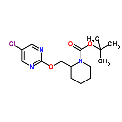 2-(5-Chloro-pyrimidin-2-yloxymethyl)-piperidine-1-carboxylic acid tert-butyl ester结构式