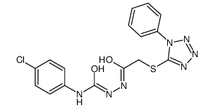 1-(4-chlorophenyl)-3-[[2-(1-phenyltetrazol-5-yl)sulfanylacetyl]amino]urea结构式