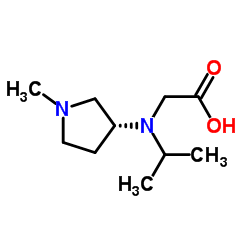 N-Isopropyl-N-[(3R)-1-methyl-3-pyrrolidinyl]glycine结构式