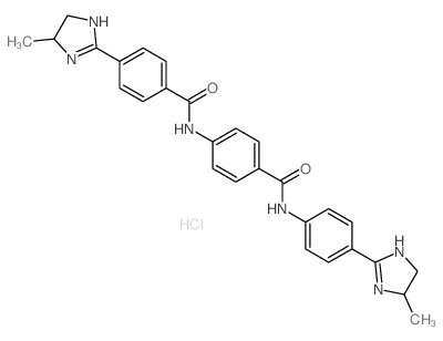 Benzamide,4-[[4-(4,5-dihydro-5-methyl-1H-imidazol-2-yl)benzoyl]amino]-N-[4-(4,5-dihydro-5-methyl-1H-imidazol-2-yl)phenyl]-,hydrochloride (1:2) Structure