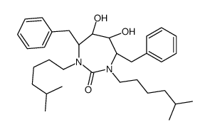 (4R,5S,6S,7R)-4,7-dibenzyl-5,6-dihydroxy-1,3-bis(5-methylhexyl)-1,3-diazepan-2-one Structure