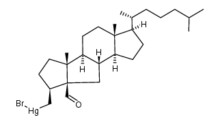 3β-((bromomercurio)methyl)-A,B-dinor-5β-cholestane-5-carbaldehyde结构式