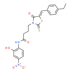 (Z)-4-(5-(4-ethylbenzylidene)-4-oxo-2-thioxothiazolidin-3-yl)-N-(2-hydroxy-4-nitrophenyl)butanamide Structure