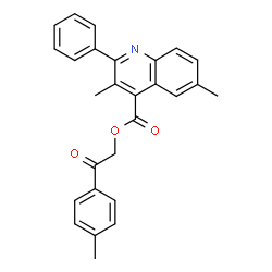 2-(4-methylphenyl)-2-oxoethyl 3,6-dimethyl-2-phenyl-4-quinolinecarboxylate structure