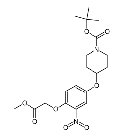 4-(4-Methoxycarbonylmethoxy-3-nitro-phenoxy)-piperidine-1-carboxylic acid tert-butyl ester Structure