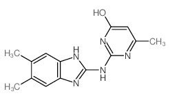 4(3H)-Pyrimidinone,2-[(5,6-dimethyl-1H-benzimidazol-2-yl)amino]-6-methyl- structure