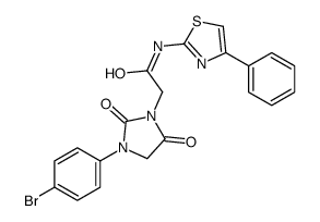 2-[3-(4-bromophenyl)-2,5-dioxoimidazolidin-1-yl]-N-(4-phenyl-1,3-thiazol-2-yl)acetamide结构式