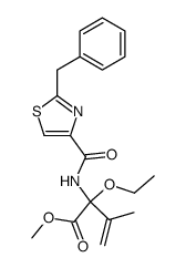 2-(2-benzyl-thiazole-4-carbonylamino)-2-ethoxy-3-methyl-but-3-enoic acid methyl ester结构式