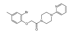 2-(2-bromo-4-methylphenoxy)-1-(4-pyridin-2-ylpiperazin-1-yl)ethanone结构式