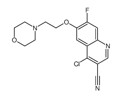 4-氯-7-氟-6-[2-(4-吗啉)乙氧基]-3-喹啉甲腈结构式