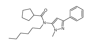 cyclopentanecarboxylic acid hexyl-(2-methyl-5-phenyl-2H-pyrazol-3-yl)-amide Structure