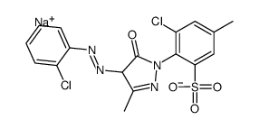sodium 5-chloro-4-[4-[(2-chlorophenyl)azo]-4,5-dihydro-3-methyl-5-oxo-1H-pyrazol-1-yl]toluene-3-sulphonate结构式
