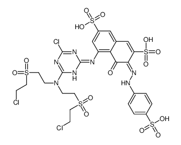 5-[[4-[Bis[2-[(2-chloroethyl)sulfonyl]ethyl]amino]-6-chloro-1,3,5-triazin-2-yl]amino]-4-hydroxy-3-[(2-sulfophenyl)azo]-2,7-naphthalenedisulfonic acid Structure