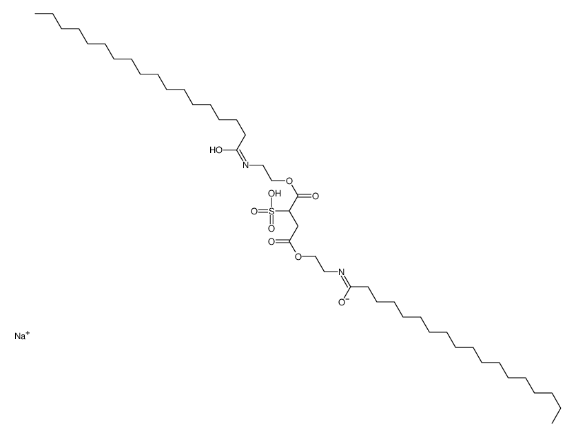 sodium 1,4-bis[2-[(1-oxooctadecyl)amino]ethyl] sulphonatosuccinate Structure