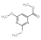 4-Pyrimidinecarboxylicacid, 6-methoxy-2-(methylthio)-, methyl ester structure