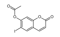 7-acetoxy-6-iodo-2H-1-benzopyranone结构式