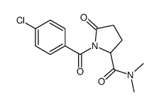 ()-1-(4-chlorobenzoyl)-N,N-dimethyl-5-oxopyrrolidine-2-carboxamide structure