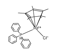 (pentamethylcyclopentadienyl)Pd(PPh3)Cl Structure