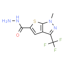 1-Methyl-3-(trifluoromethyl)-1H-thieno[2,3-c]pyrazole-5-carbohydrazide结构式