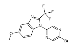 1-(5-溴-2-吡嗪)-5-甲氧基-2-三氟甲基-1H-苯并咪唑结构式