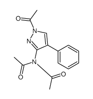 N-acetyl-N-(1-acetyl-4-phenylpyrazol-3-yl)acetamide Structure