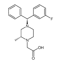 2-((R)-4-((S)-(3-fluorophenyl)(phenyl)methyl)-2-methylpiperazin-1-yl)acetic acid结构式