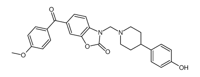 3-[[4-(4-hydroxyphenyl)piperidin-1-yl]methyl]-6-(4-methoxybenzoyl)-1,3-benzoxazol-2-one Structure