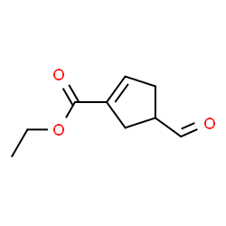 1-Cyclopentene-1-carboxylic acid, 4-formyl-, ethyl ester (9CI) structure