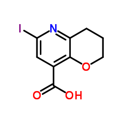 6-Iodo-3,4-dihydro-2H-pyrano[3,2-b]pyridine-8-carboxylic acid Structure